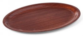 Taca kelnerska owalna drewniana antypoślizgowa mahoń, wym. 20x26,5 cm, Hendi 507568