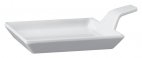 Talerzyk z uchwytem FLYING BUFFET z melaminy biały 9.5x9.5 cm, APS 83878