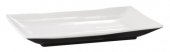 Taca prostokątna HALFTONE z melaminy biało-czarna 20.5x12.5 cm, APS 84124