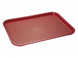 Taca prostokątna FAST FOOD, z polipropylenu, czerwona, wym. 45x35,5 cm, APS 00540