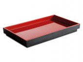 Pojemnik prostokątny ASIA PLUS, z melaminy, czarno-czerwony, wym. 25x15,5 cm, poj. 0,3 l, APS 15495