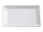 Taca prostokątna PURE, z melaminy, biała, norma piekarnicza, wym. 40x30 cm, APS 83597