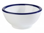 Miska okrągła ENAMEL LOOK, z melaminy, biało-niebieska, śr. 15 cm, poj. 0,45 l, APS 84493