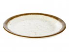 Talerz okrągły STONE ART, płytki, z melaminy, biało-brązowy, śr. 19 cm, APS 84510