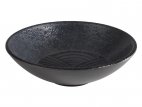 Miska okrągła DARK WAVE, talerz do zupy, z melaminy, czarna, śr. 17,5 cm, poj. 0,5 l, APS 84910