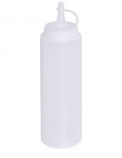 Dyspenser polietylenowy do sosów, przezroczysty, neutralny, poj. 0,25 litra, biały, model 1460/251