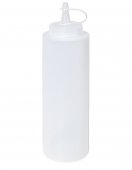 Dyspenser polietylenowy do sosów, przezroczysty, neutralny, poj. 0,35 litra, biały, model 1460/351