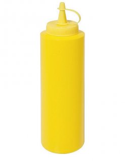 Dyspenser polietylenowy do sosów, wym. 5,5x21 cm, pojemność 0,35 litra, żółty, model 1460/353
