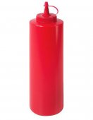 Dyspenser polietylenowy do sosów, wym. 6,5x24 cm, pojemność 0,7 litra, czerwony, model 1460/702