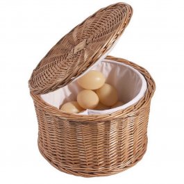 Koszyk z drewna naturalnego na jajka, wierzbowy, okrągły, śr. 26 cm, wys. 17 cm, model 4878/260