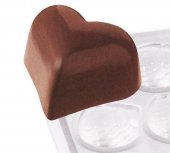Forma poliwęglanowa SERCE do pralinek, do wyrobu czekoladek, wym. 27,5x13,5 cm, model 6751/009
