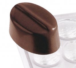 Forma poliwęglanowa OWALNY Z LINIĄ, do wyrobu czekoladek, wym. 27,5x13,5 cm, model 6751/012