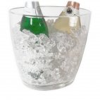 Wiaderko owalne do schładzania 2 butelek szampana, wys. 23,5cm, akryl, przezroczyste, model 6767/280