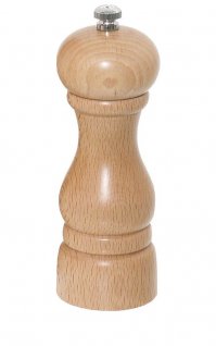 Młynek do pieprzu, młynek z drewna bukowego, jasny, wysokość 16 cm, naturalny, model 6869/160