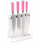Zestaw 4 noży PINK SPIRIT, w bloku 4KNIFES z tworzywa, nierdzewne, różowe, DICK 8177200-05-79