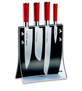 Zestaw 4 noży RED SPIRIT w bloku 4KNIFES z tworzywa, komplet 5-częściowy, DICK 8177200