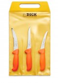 Zestaw noży masarskich ERGOGRIP, zestaw rzeźniczy 3 częściowy, pomarańczowy, DICK 8255620