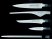   Etui tekstylne, 6 profesjonalnych noży, stalka kuchenna i szczypce bufetowe. Ostrza noży wykonano z kutej, nierdzewnej stali chromowej ISO X30Cr13.  