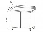 Stół roboczy z szafką z półką i drzwiami uchylnymi, wym. 1100x600x850 mm, E 1090