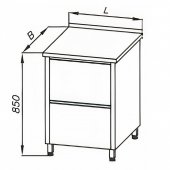 Stół roboczy z blokiem dwóch szuflad, wym. 400x600x850 mm, E 1150