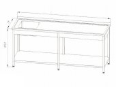 Stół ze zlewem 1-komorowym, półką i rantem tylnym, wym. 1800x700x850 mm, E 2041