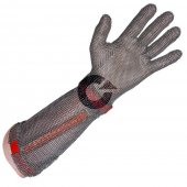 Rękawica metalowa COMFORT, ochronna, z mankietem 21cm, czerwona, rozmiar 8, size M, EUROFLEX HC25221