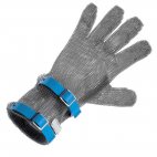 Rękawica metalowa COMFORT, 5-palcowa, nierdzewna, z mankietem 8cm, niebieska, rozm. 9, size L, HC25308