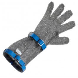 Rękawica ochronna COMFORT, 5-palcowa, nierdzewna, mankiet 15cm, niebieska, rozm. 9, size L, HC25315