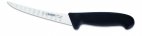 Nóż masarski do trybowania, ryflowany, sztywny, zakrzywiony, 13 cm, czarny, GIESSER 2515 WWL 13