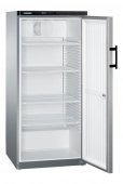 Szafa chłodnicza GKvesf 5445, 1-drzwiowa, drzwi pełne, sterowanie mechaniczne, srebrna, poj. 554 l