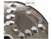 Tarcza nierdzewna G21-16 dedykowana do rozdrabniarki typu G-24 GR. Ostrze pozwala na precyzyjne cięcie warzyw na wiórki o grubości 9 mm.