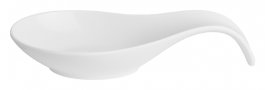 Półmisek w kształcie filiżanki z melaminy, wym. 280x122x47 mm, śnieżnobiały