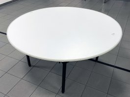 Stół cateringowy okrągły HK FI150, biały, nogi składane, śr. 150 cm