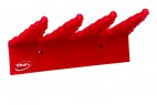 Wieszak ścienny, polipropylenowy, czerwony, długość 240 mm, VIKAN 06154