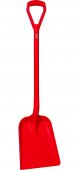 Łopata higieniczna z uchwytem typu D, 327 x 271 x 50 mm, czerwona, długość 1040 mm, VIKAN 56254