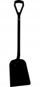 Łopata higieniczna z uchwytem typu D, 327 x 271 x 50 mm, czarna, długość 1040 mm, VIKAN 56259