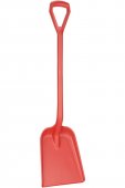 Łopata ergonomiczna z uchwytem typu D, wykrywalna, 327x271x50 mm, dł. 1040 mm, czerwona, VIKAN 56264