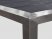  Wykonany ze stali nierdzewnej i czarnego tworzywa, będącego imitacją  drewna, odporny na warunki pogodowe stół z 4, regulowanymi nogami. 