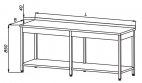 Stół roboczy z półką i rantem tylnym, wym. 1800x700x850 mm, E 1041