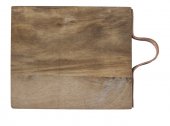 Deska z drewna akacjowego do serwowania, ze skórzaną rączką, wym. 35x30 cm, XANTIA 31112