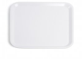 Taca kelnerska z melaminy, wymiary 36x28 cm, biała, EXXENT 68034