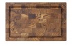 Deska z drewna tekowego do krojenia, z wydrążonymi uchwytami, wymiary 33x21x2,5 cm, XANTIA 78566