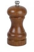 Młynek drewniany do pieprzu i soli, brązowy, średnica 5 cm, wysokość 11 cm, EXXENT 89039
