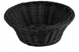 Koszyk polipropylenowy na pieczywo, okrągły, średnica 23cm, wysokość 7,5cm, czarny, BBM 89066