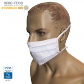 Maska wykonana z wysokiej jakości tkaniny o antybakteryjnym wykończeniu. Zapewnia skuteczną ochronę przed bakteriami o wysokim stopniu zjadliwości.